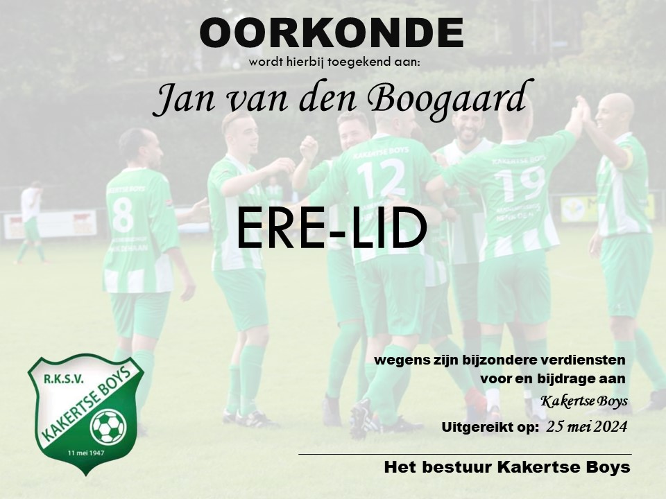 Oorkonde Jan van den Boogaard