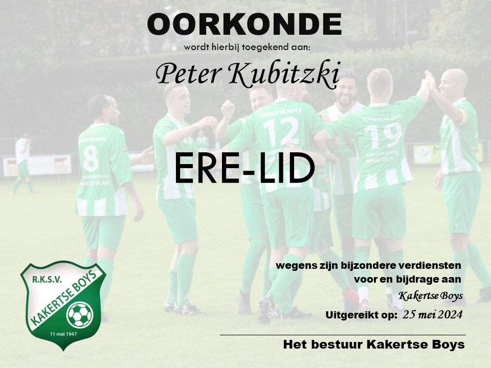 Oorkonde Peter Kubitzki