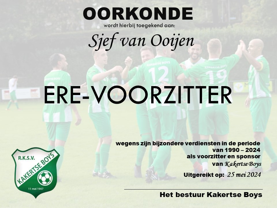 Oorkonde SJef van Ooijen