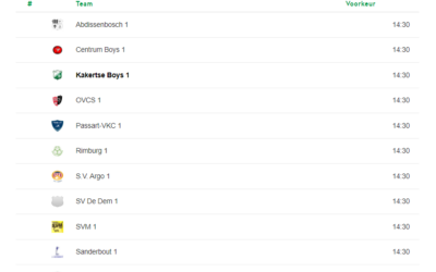 Competitie indeling 2024/2025