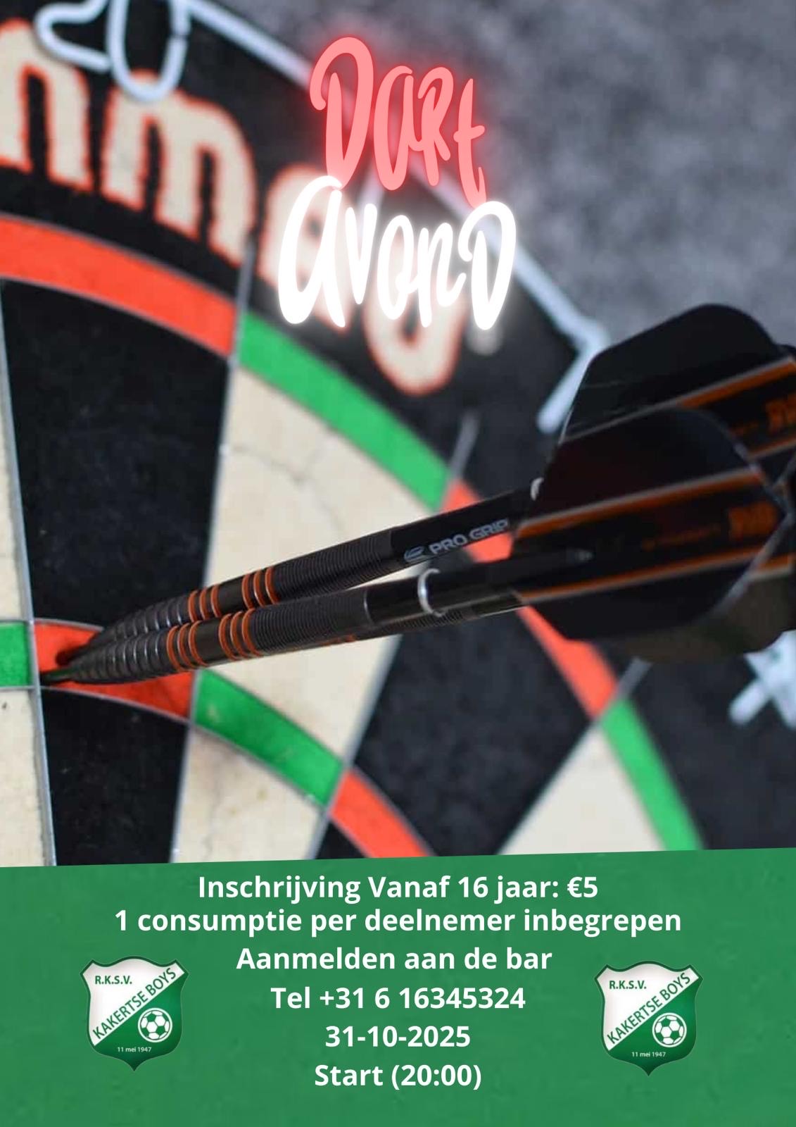 Dart avond 30-10-2025 20:00Hr